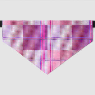 Pink Purple Twill Plaid Pet Bandana Dog Cat Collar