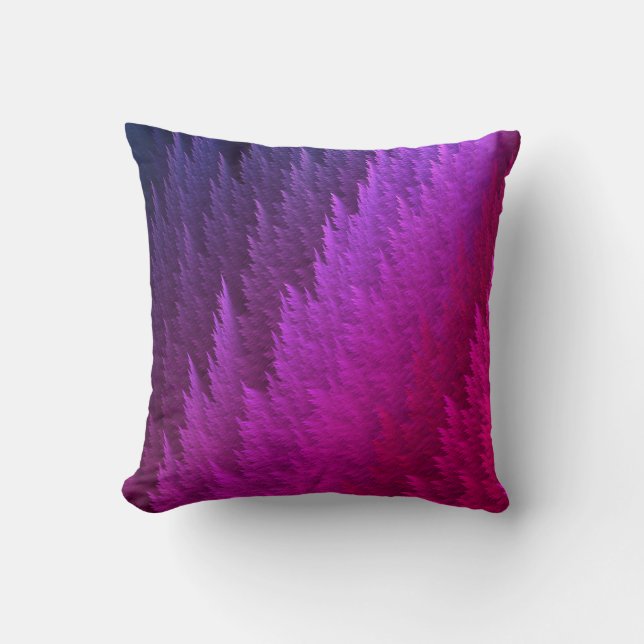 Pink Purple Tye Dye Feather Pattern Throw Pillow (Front)