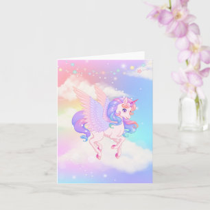 Pink Purple Unicorn  Card