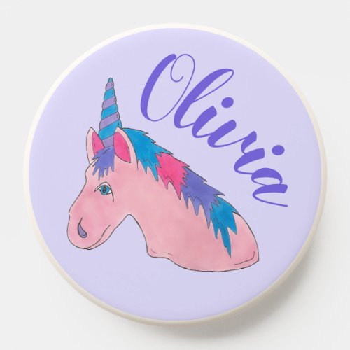 Pink Purple Unicorn Horn Magical Horse Creature PopSocket
