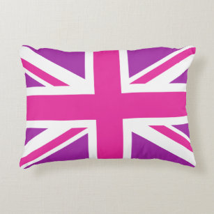 Pink & Purple Union Jack/Flag Accent Pillow