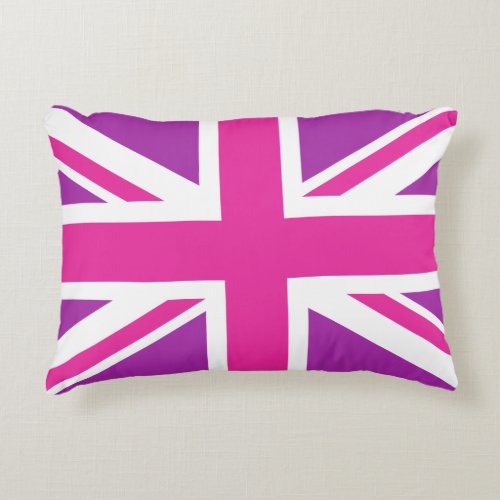 Pink  Purple Union JackFlag Accent Pillow