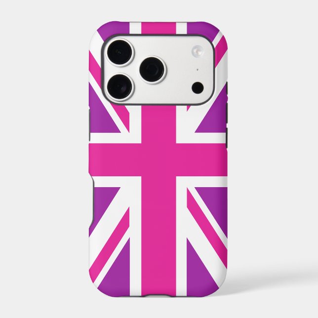 Pink & Purple Union Jack/Flag Case-Mate iPhone Case (Back)