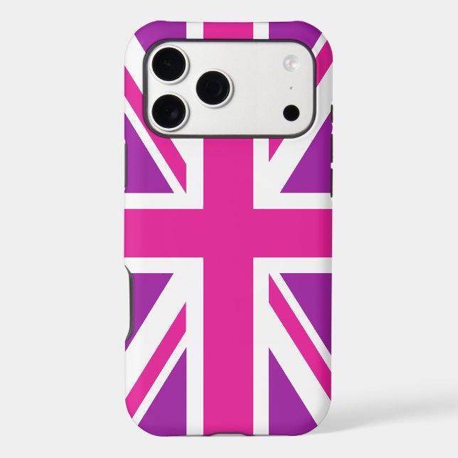 Pink & Purple Union Jack/Flag Case-Mate iPhone Case (Back)