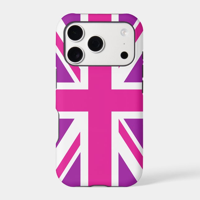 Pink & Purple Union Jack/Flag iPhone Case (Back)