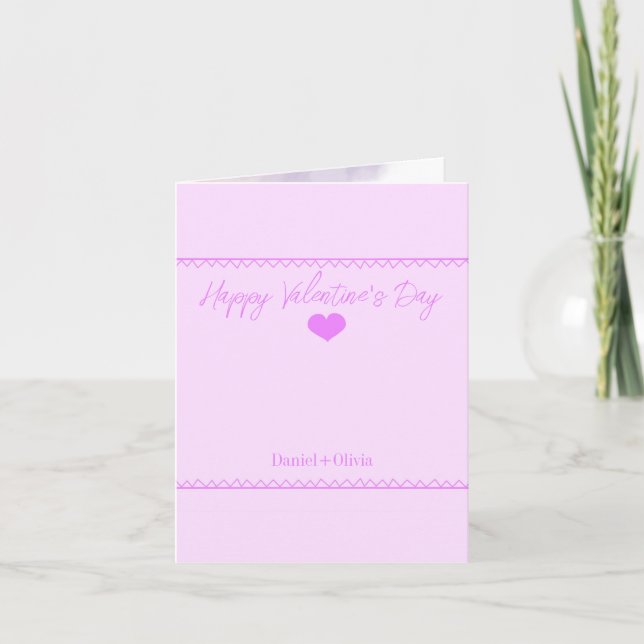 Pink - Purple Valentine's Day Invitation (Front)