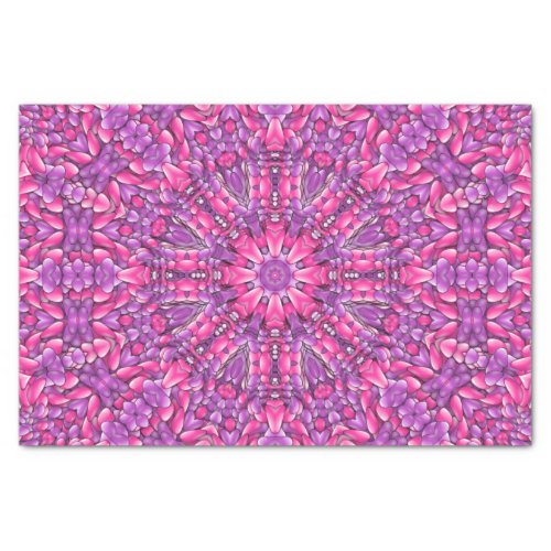 Pink  Purple Vintage Fractal Kaleidoscope Tissue Paper
