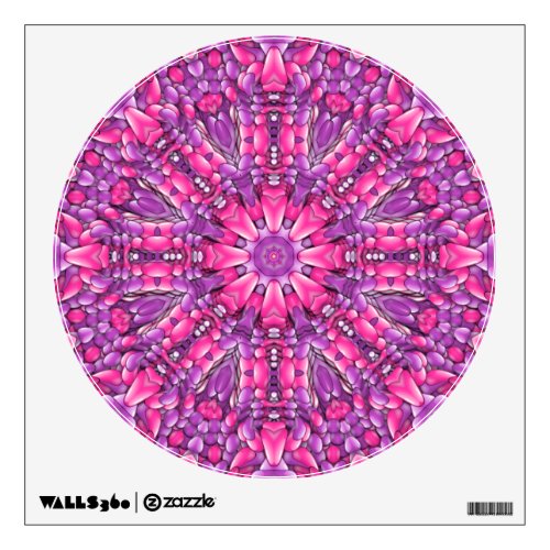 Pink  Purple Vintage Fractal Kaleidoscope Wall Decal