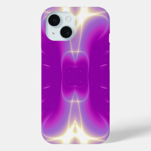 PINK PURPLE VIOLET FRACTAL LIGHT WAVES iPhone 15 CASE