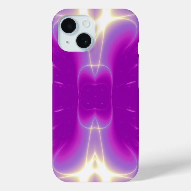 PINK PURPLE VIOLET FRACTAL LIGHT WAVES Case-Mate iPhone CASE (Back)