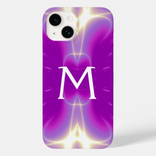 PINK PURPLE VIOLET FRACTAL LIGHT WAVES MONOGRAM Case_Mate iPhone 14 CASE