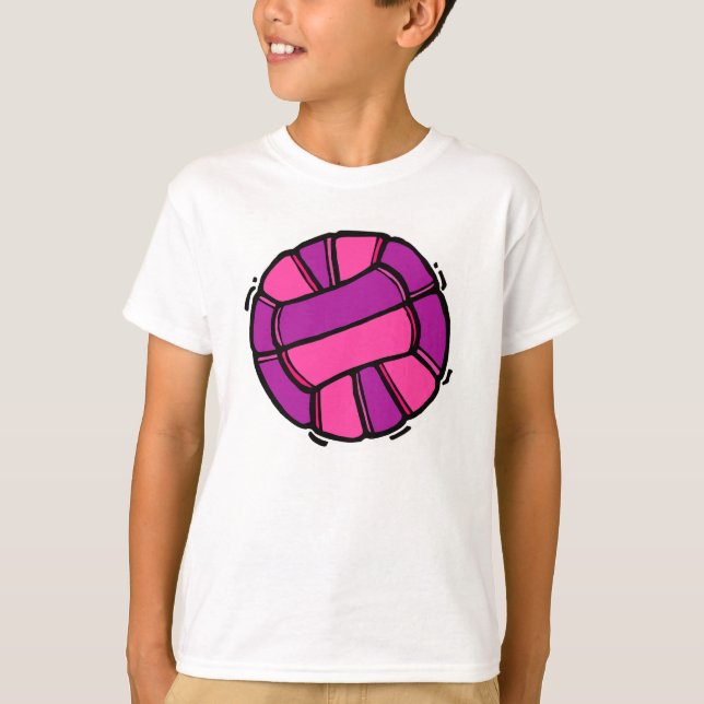 Pink & Purple Volleyball T-Shirt (Front)