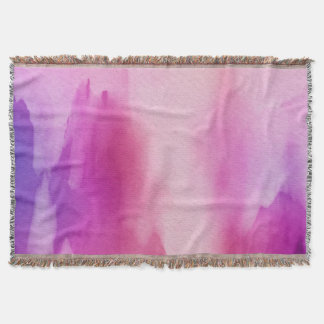 Pink & Purple Water Color Positive Space Throw Blanket