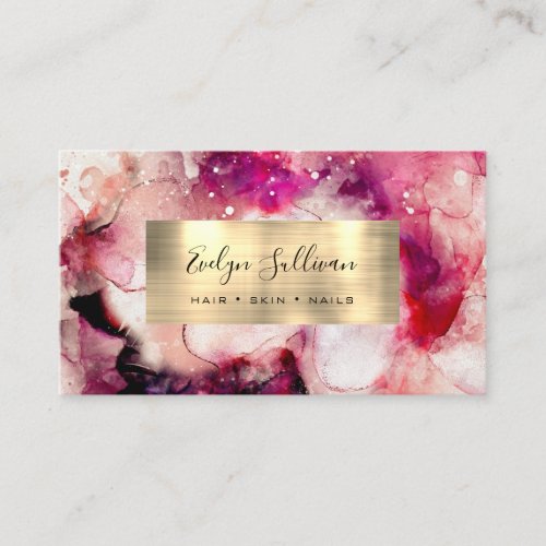 Pink Purple Watercolor Business Card