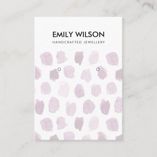 PINK PURPLE WATERCOLOR DOTS EARRING DISPLAY LOGO BUSINESS CARD