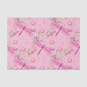 PINK & PURPLE WATERCOLOR DRAGONFLIES TISSUE PAPER