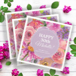 Pink Purple Watercolor Floral 30th Birthday Napkins<br><div class="desc">Beautiful pink and purple watercolor wildflowers,  boho-style 30th birthday party paper napkins.  Contact us for help with customization or matching products.</div>