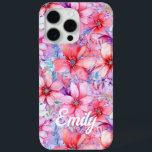 Pink Purple Watercolor Floral Personalized Name iPhone 15 Pro Max Case<br><div class="desc">Pink Purple Watercolor Floral Personalized Name iPhone 15 Pro Max Cases features your personalized name in an elegant calligraphy script typography on a modern pink and purple watercolor floral background. Perfect gift for her for birthday, mom for Mother's Day, sister or bestie for Christmas and holidays. Designed by ©Evco Studio...</div>