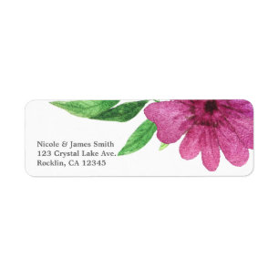 Pink Purple Watercolor Flower Floral Spring Pop Label