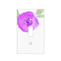 Pink Purple Watercolor Flower Modern Chic Light Switch Cover