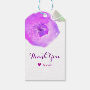 Pink Purple Watercolor Flower Party Favor Gift Tags