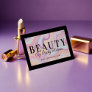 Pink & Purple Watercolor Holographic Design Beauty Business Card