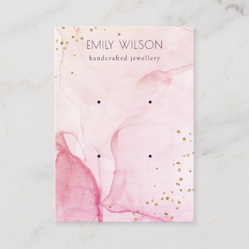 Pink Purple Watercolor Texture 2 Earring Display Business Card