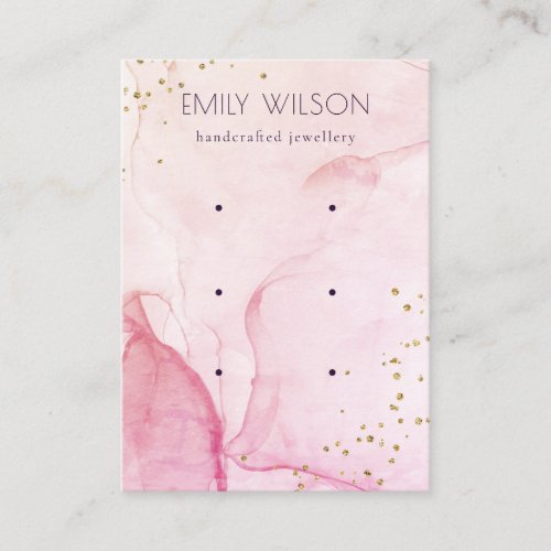 Pink Purple Watercolor Texture 3 Earring Display Business Card