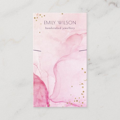 Pink Purple Watercolor Texture Necklace Display  Business Card