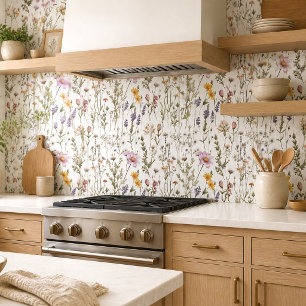 Pink Purple Watercolor Wildflower Wallpaper