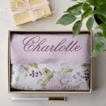 Pink Purple Watercolor Wildflowers Monogram