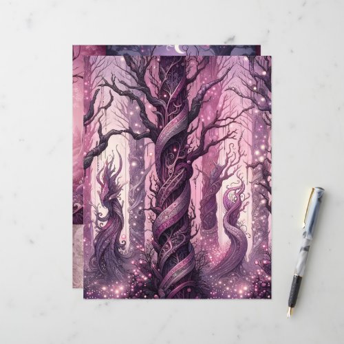 Pink &amp; Purple Whimsigoth Scrapbook Paper