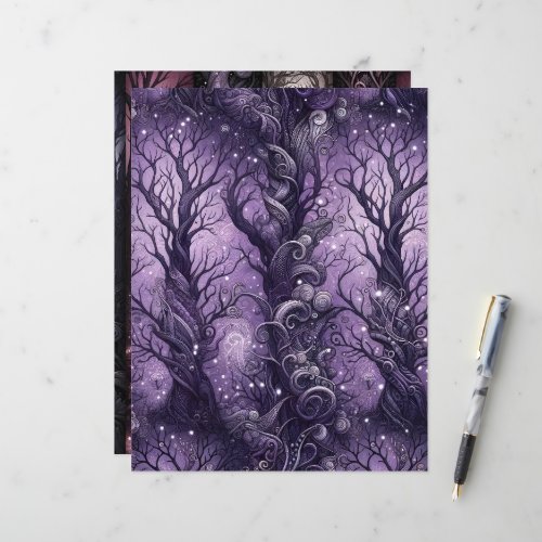 Pink &amp; Purple Whimsigoth Scrapbook Paper