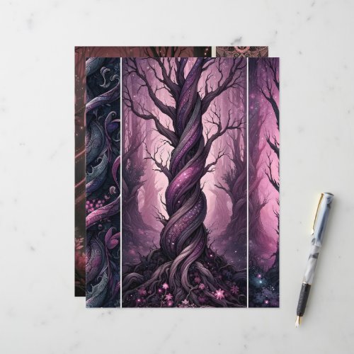 Pink &amp; Purple Whimsigoth Scrapbook Paper