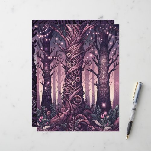 Pink &amp; Purple Whimsigoth Scrapbook Paper