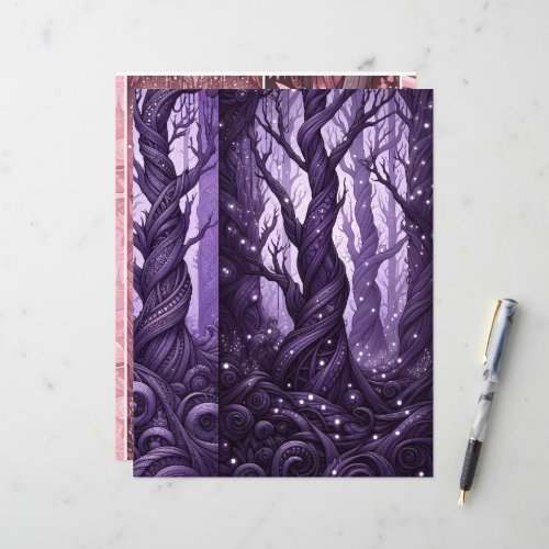 Pink &amp; Purple Whimsigoth Scrapbook Paper
