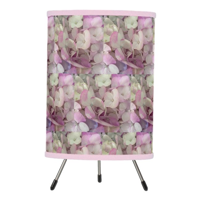 Pink, Purple White Hydrangea Floral Lamp (Front)