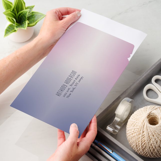 Pink Purple White Minimalist Aesthetic Gradient Envelope Mailers (Desk)
