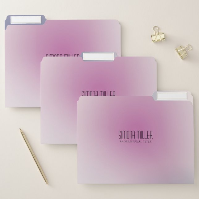 Pink Purple White Minimalist Aesthetic Gradient File Folder (Set)