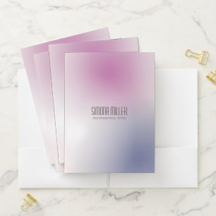 Pink Purple White Minimalist Aesthetic Gradient Pocket Folder