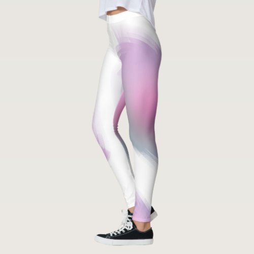 Pink Purple White Template Modern Elegant Trendy Leggings