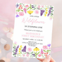 Pink Purple Wildflower Birthday Invitation