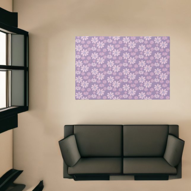 Pink & Purple Wildflower Doodle Blooms Area Rug (Insitu (Indoor 1))