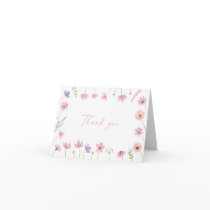 Pink Purple Wildflowers Baby Shower Thank You