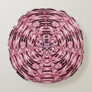 Pink Purple Wine Faux Satin Abstract Round Pillow