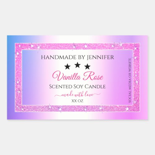 Pink Purple with Glitter Product Packaging Labels