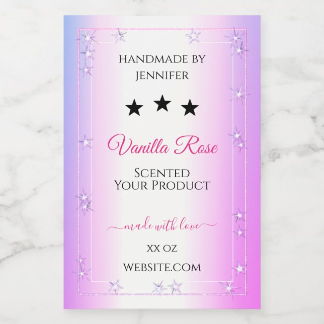 Pink Purple with Glitter Product Packaging Labels (Single Label)