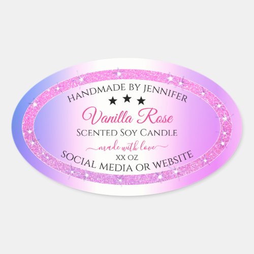 Pink Purple with Glitter Product Packaging Labels