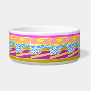 Pink Purple Yacht Blue Waves Bowl