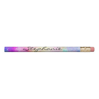 pink purple yellow bright nebula galaxy space pencil